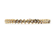 Round Lab-Grown Diamond Swirl Link Tennis Bracelet | Faceted Illusion Plates | Yellow Gold