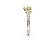 Heart-Shaped Pavé Engagement Ring Setting for a Fancy Yellow Lab-Grown Diamond | Crossover Gallery | Yellow Gold