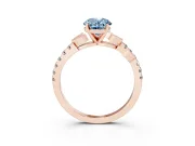 Oval Leaf Pavé Engagement Ring Setting for a Fancy Blue Lab-Grown Diamond | Rose Gold