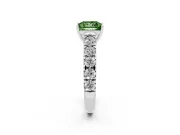 Princess Cut Engagement Ring Setting for a Fancy Green Lab-Grown Diamond | Sterling Silver - Design NV-24643
