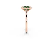 Round Halo Engagement Ring Setting for a Fancy Green Lab-Grown Diamond | Claw Corners | Rose Gold