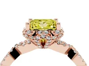 Princess Cut Halo Engagement Ring Setting for a Fancy Yellow Lab-Grown Diamond | Rose Gold - Design NV-24725
