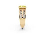 Radiant Cut Half Bezel Engagement Ring Setting for a Fancy Yellow Lab-Grown Diamond | Channel Band | Yellow Gold