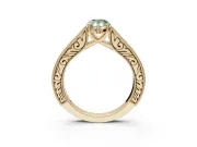 Pear-Shaped Vintage Engagement Ring Setting for a Fancy Green Lab-Grown Diamond | Yellow Gold - Design NV-24644