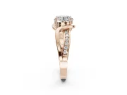 Round Bypass Solitaire Engagement Ring Setting | Pavé and Plain Strands | Rose Gold