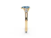 Pear-Shaped 5 Stone Engagement Ring Setting for a Fancy Blue Lab-Grown Diamond | Yellow Gold