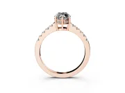 Marquise Hidden Halo Engagement Ring Setting for a Black Center | Rose Gold