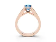 Cushion Cut Channel-Set Engagement Ring Setting for a Fancy Blue Lab-Grown Diamond | Rose Gold