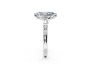 Marquise Tapered Baguette Engagement Ring Setting for a Fancy Blue Lab-Grown Diamond | White Gold