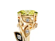 Oval Twisted Bypass Engagement Ring Setting for a Fancy Yellow Lab-Grown Diamond | Yellow Gold