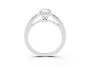Pear Cut Diamond Solitaire Ring Set in Platinum with Prong Setting and Classic Band