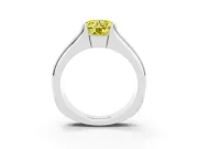 Round Half Bezel Engagement Ring Setting for a Fancy Yellow Lab-Grown Diamond | Wide Band | Platinum