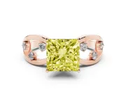 Princess Cut Loop Engagement Ring Setting for a Fancy Yellow Lab-Grown Diamond | Rose Gold