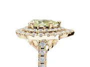 Pear-Shaped Double Halo Engagement Ring Setting for a Fancy Yellow Lab-Grown Diamond | Yellow Gold