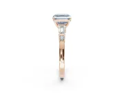 Asscher Cut Tapered Baguette Engagement Ring Setting for a Fancy Blue Lab-Grown Diamond | Rose Gold