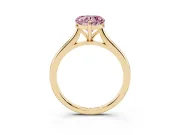 Heart-Shaped Cathedral Engagement Ring Setting for a Fancy Pink Lab-Grown Diamond | Yellow Gold