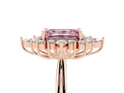 Emerald Cut Engagement Ring Setting for a Fancy Pink Lab-Grown Diamond | Rose Gold - Design NV-24790