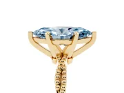 Marquise Twisted Solitaire Engagement Ring Setting for a Fancy Blue Lab-Grown Diamond | Yellow Gold