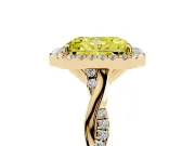 Radiant Cut Twist Halo Engagement Ring Setting for a Fancy Yellow Lab-Grown Diamond | Yellow Gold
