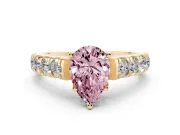 Pear-Shaped Engagement Ring Setting for a Fancy Pink Lab-Grown Diamond | Yellow Gold - Design NV-24643