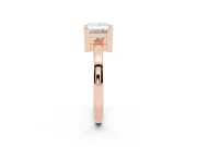 Princess Cut Diamond Solitaire Ring Set in Rose gold with Prong Head and Smooth Polished Band