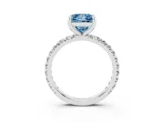 Princess Cut Engagement Ring Setting for a Fancy Blue Lab-Grown Diamond | Sterling Silver - Design NV-24510