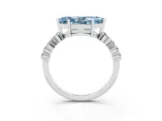 Marquise Accented Engagement Ring Setting for a Fancy Blue Lab-Grown Diamond | Sterling Silver