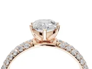 Pear-Shaped Pavé Solitaire Engagement Ring Setting | Domed Pavé Band | Rose Gold