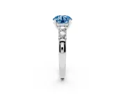 Round Five Stone Engagement Ring Setting for a Fancy Blue Lab-Grown Diamond | White Gold