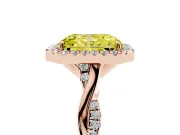 Radiant Cut Twist Halo Engagement Ring Setting for a Fancy Yellow Lab-Grown Diamond | Rose Gold