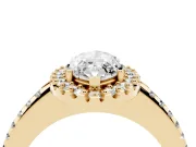 Marquise Pave Halo Engagement Ring Setting | Pave Band | Yellow Gold