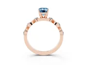 Emerald Cut Twisted Engagement Ring Setting for a Fancy Blue Lab-Grown Diamond | Rose Gold