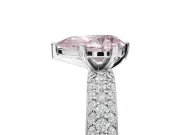 Pear-Shaped Domed Pavé Engagement Ring Setting for a Fancy Pink Lab-Grown Diamond | Platinum