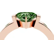 Heart-Shaped Tension Style Engagement Ring Setting for a Fancy Green Lab-Grown Diamond | Rose Gold
