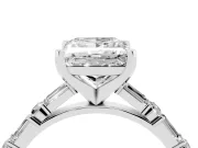 Princess Cut Diamond Solitaire Set in Platinum with Side Baguettes and Channel Set Band