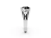 Round Channel-Set Three Stone Engagement Ring Setting for a Black Center | Wide Flat Band | Platinum