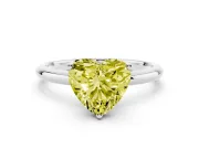 Heart-Shaped Hidden Halo Engagement Ring Setting for a Fancy Yellow Lab-Grown Diamond | Plain Band | Platinum