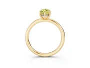 Fancy Yellow Marquise Cut Diamond Solitaire Ring Set in Yellow gold with Thin Band and Prong Setting
