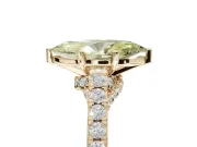 Marquise Pavé Solitaire Engagement Ring Setting for a Fancy Yellow Lab-Grown Diamond | Crossover Gallery | Yellow Gold
