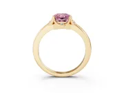 Radiant Cut Petal Halo Engagement Ring Setting for a Fancy Pink Lab-Grown Diamond | Yellow Gold