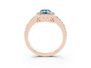 Emerald Cut Halo Engagement Ring Setting for a Fancy Blue Lab-Grown Diamond | Rose Gold - Design NV-24751