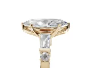 Marquise Tapered Baguette Engagement Ring Setting | Bar Set Sides | Yellow Gold