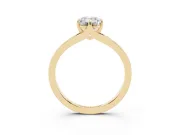 Emerald Cut Split Shank Solitaire Engagement Ring Setting | Plain Polished | Yellow Gold