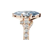 Marquise Pavé Solitaire Engagement Ring Setting for a Fancy Blue Lab-Grown Diamond | Crossover Gallery | Rose Gold