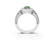 Pear-Shaped Halo Engagement Ring Setting for a Fancy Green Lab-Grown Diamond | Platinum