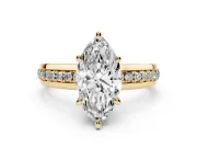 Marquise Channel Set Solitaire Engagement Ring Setting | Rope Collar Head | Yellow Gold