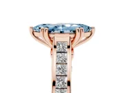 Marquise Channel Set Solitaire Engagement Ring Setting for a Fancy Blue Lab-Grown Diamond | Princess Channel | Rose Gold