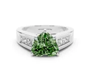 Heart-Shaped Channel-Set Engagement Ring Setting for a Fancy Green Lab-Grown Diamond | Platinum