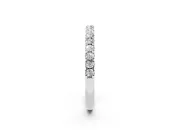 Round Lab-Grown Diamond Scalloped Pavé Half Eternity Band | U-Cut Sides | Sterling Silver