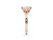 Oval Tapered Solitaire Engagement Ring Setting | Claw Prong Head | Rose Gold